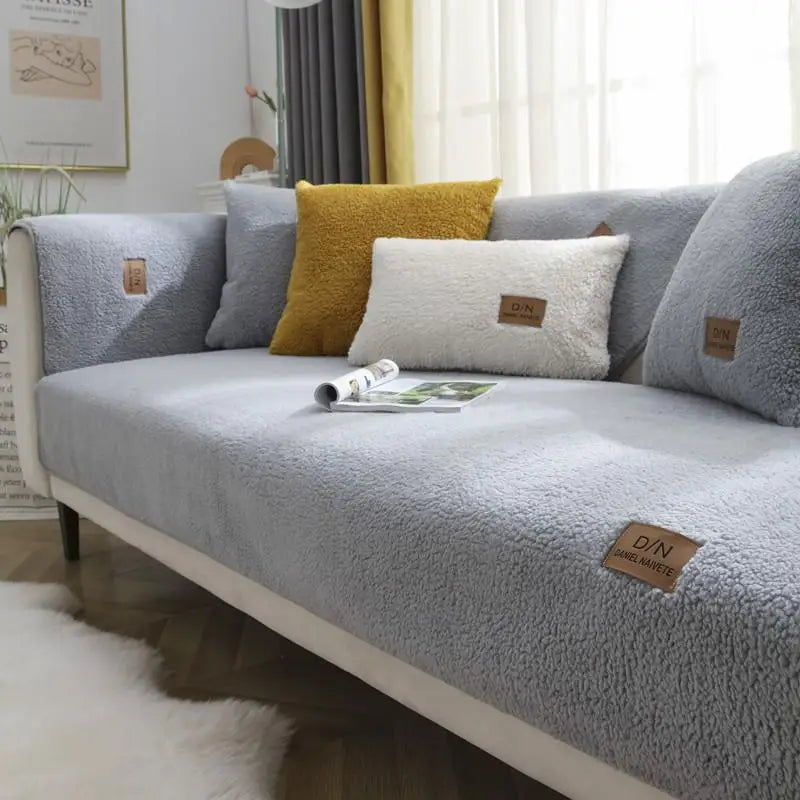 Norvo | Vanntett Tykk Fuzzy Sherpa Fleece Rutsjesikker Sofa Deksel