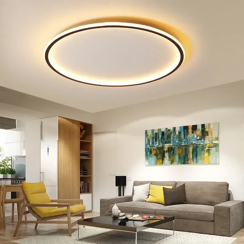 Norvo Skandi Taklampe | Rund LED Lampe | Moderne Takbelysning | Ulike Lysfarger & Størrelser