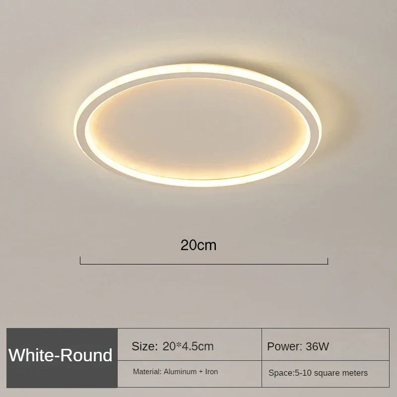 Norvo Skandi Taklampe | Rund LED Lampe | Moderne Takbelysning | Ulike Lysfarger & Størrelser