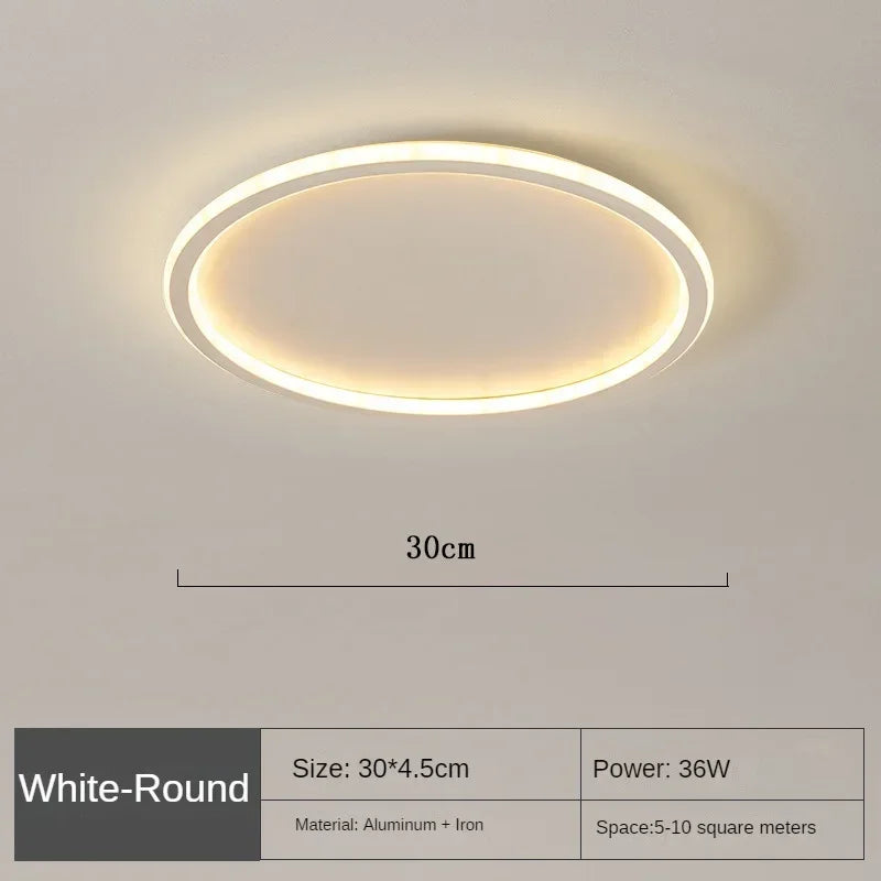 Norvo Skandi Taklampe | Rund LED Lampe | Moderne Takbelysning | Ulike Lysfarger & Størrelser