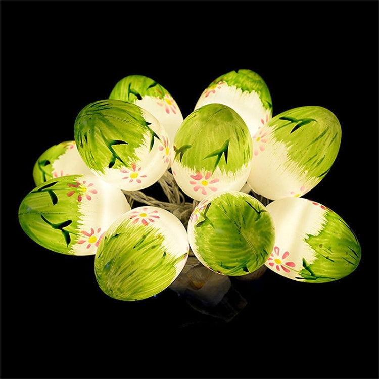 10 pærer LED søte påskeegg dekorativ lampe ferie dekorative lyspærer (grønt lys)