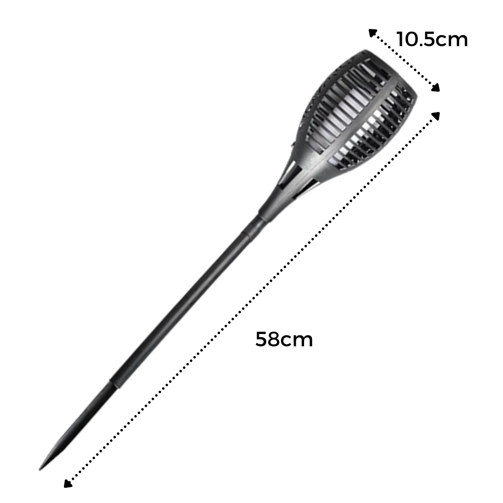 LED solcelle fakkel med flimrende flamme