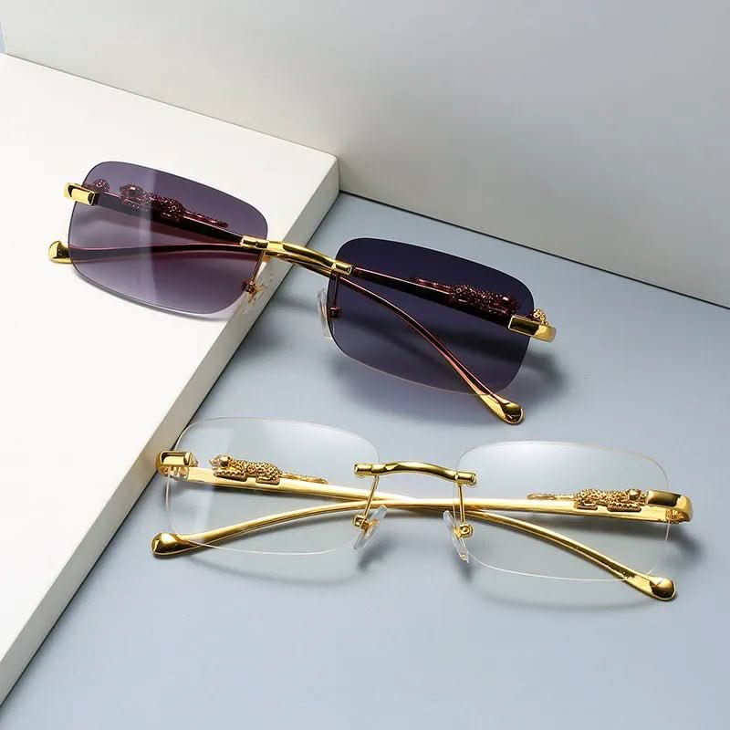 Norvo | Rimless Leopard Head Solbriller med UV400 Beskyttelse