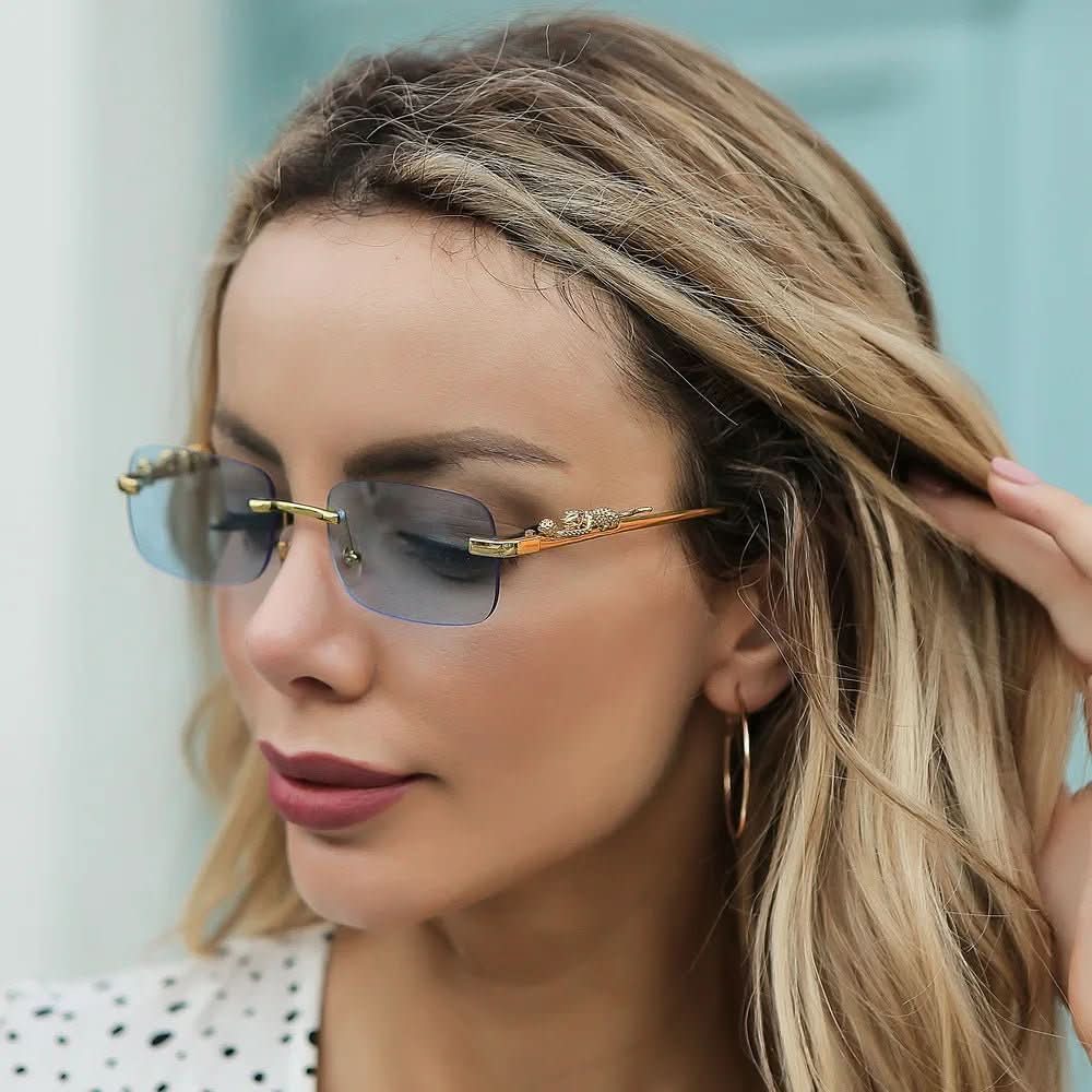 Norvo | Rimless Leopard Head Solbriller med UV400 Beskyttelse