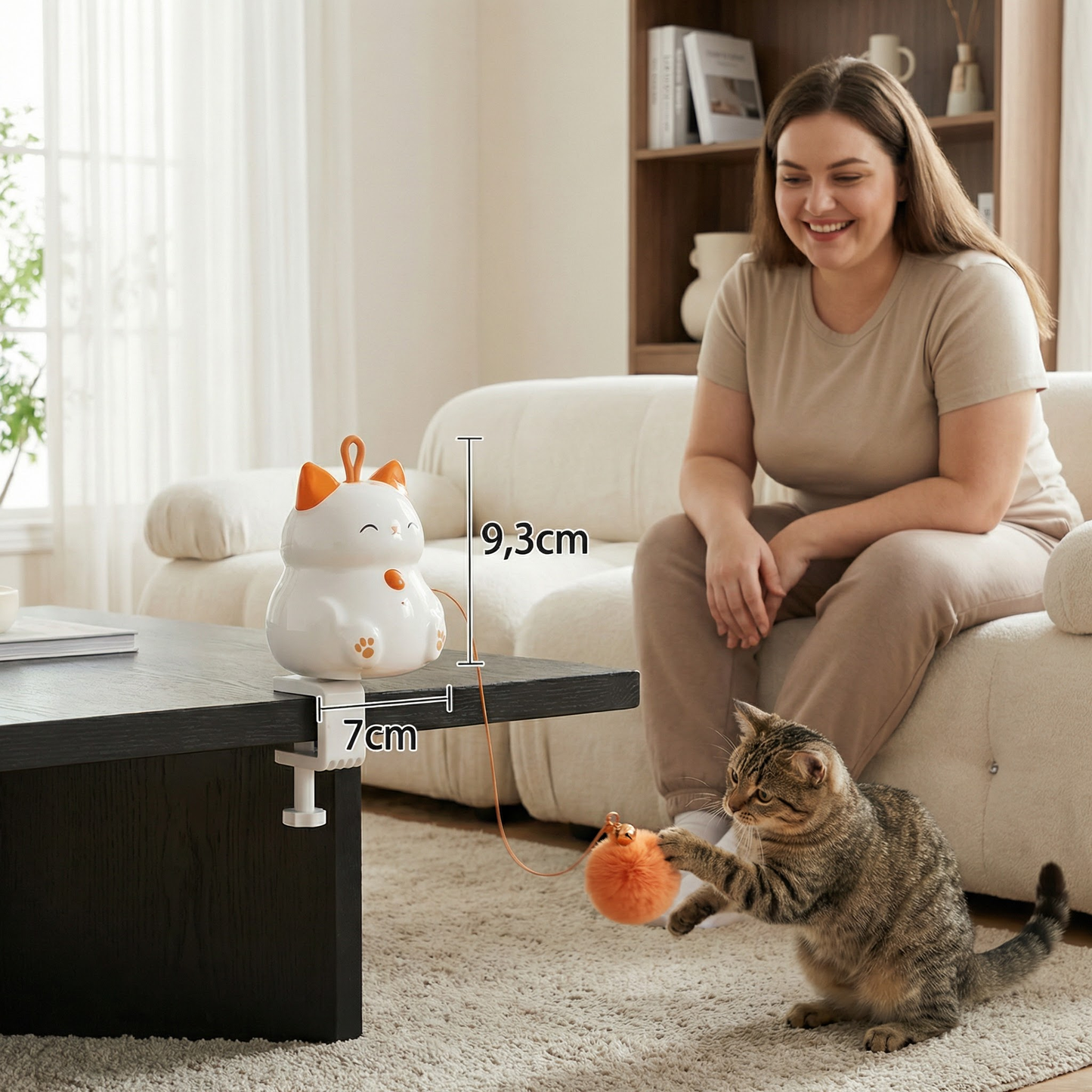 Automatisk Kattelekeball med Hevende Bevegelse – Interaktiv Berikelsesleketimtopp