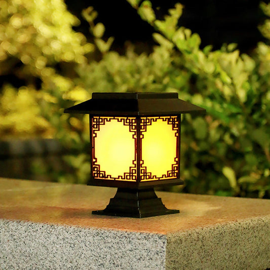 Norvo | Solar LED Hage Lampe – Stor Firkantet Lampe med Varmt Lys og Dobbelt Bruk
