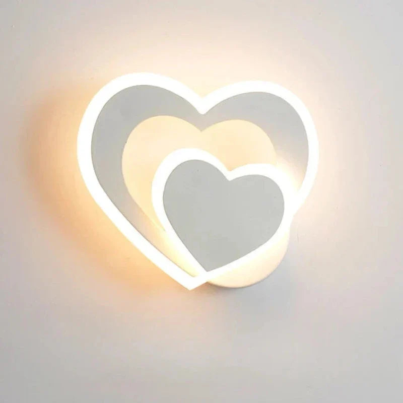 Norvo | Moderne hjerteformet vegglampe med LED-belysning – Romantisk vegglampe for soverom og stue