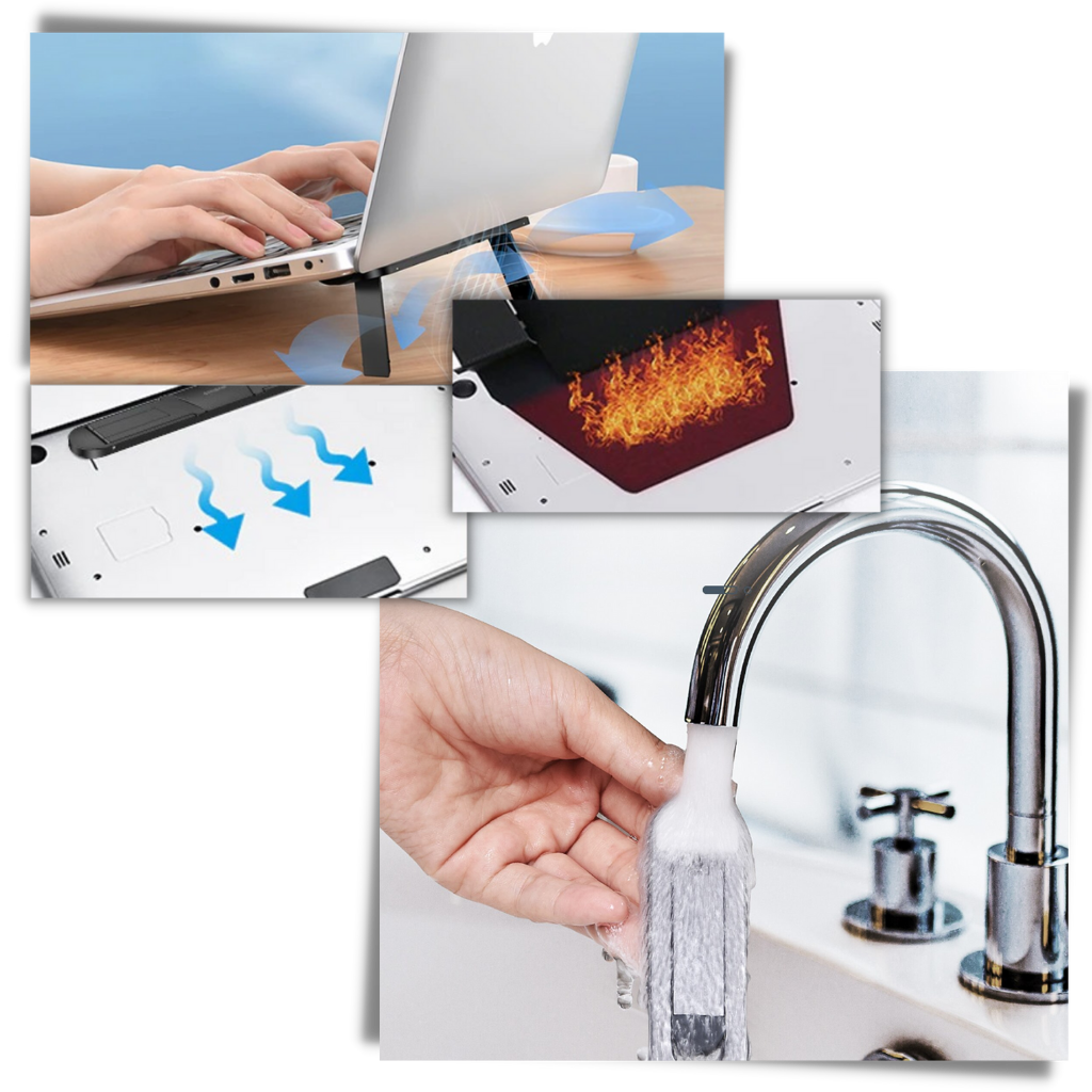 Lett usynlig aluminiumsholder for laptop