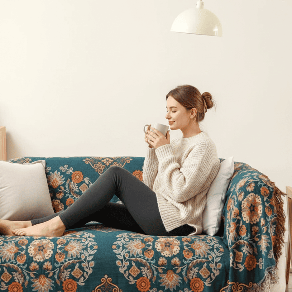 Norvo | Dobbeltsidig ringblomstpledd for alle sesonger