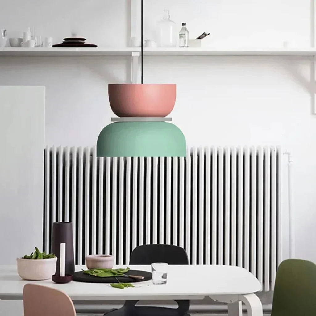 Norvo | Nordic Color Block Pendellampe - Modern Hängende Lampe for Kjøkken & Spisestue