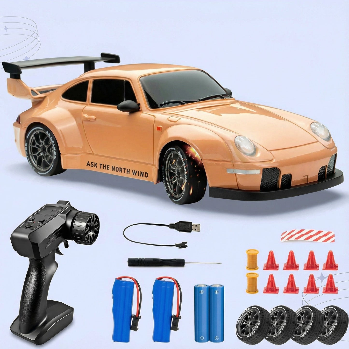 RC Drift Bil – LED Lys, Høyhastighets 4WD & Drift Dekk Norvo