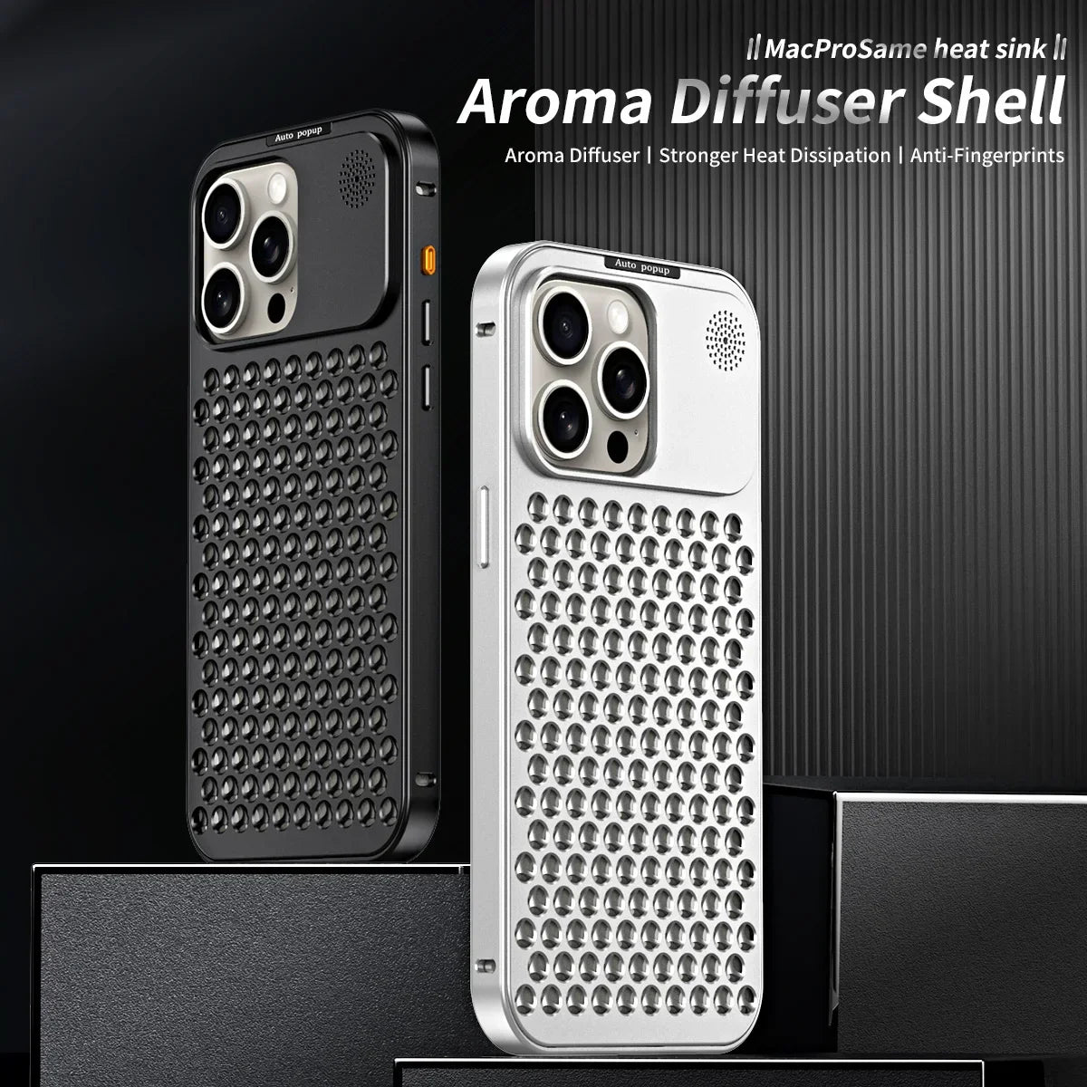 Norvo | Pustende Parfyme Aluminiumlegering Varmeavledning Telefondeksel For iPhone 12 13 14 15 Pro Max Plus Avtakbart Deksel