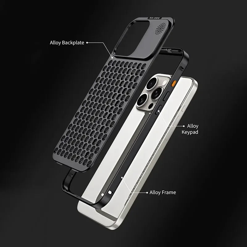 Norvo | Pustende Parfyme Aluminiumlegering Varmeavledning Telefondeksel For iPhone 12 13 14 15 Pro Max Plus Avtakbart Deksel