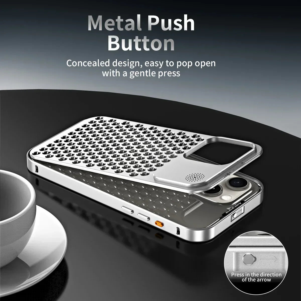 Norvo | Pustende Parfyme Aluminiumlegering Varmeavledning Telefondeksel For iPhone 12 13 14 15 Pro Max Plus Avtakbart Deksel