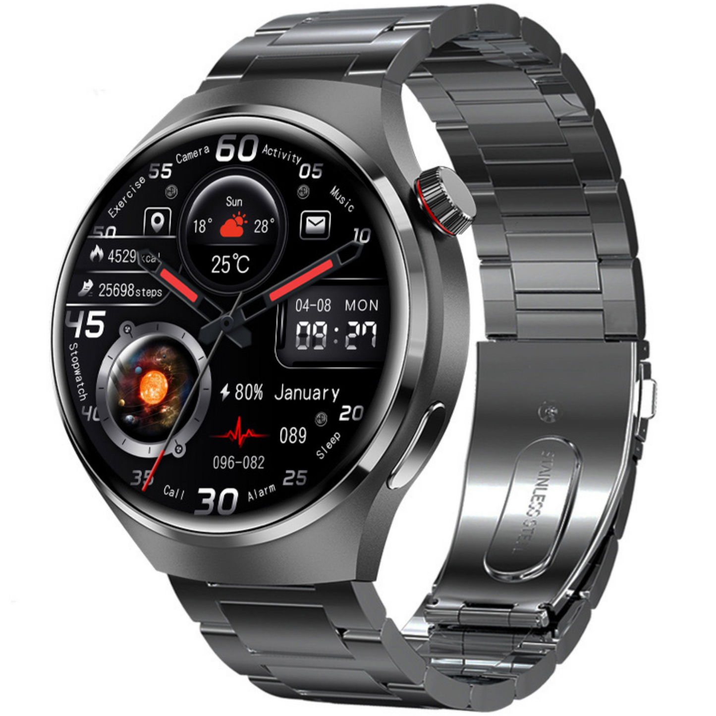 Norvo | Smartklokke: Ideell for Sport, Forretning & Livsstil Ekg, Amoled Hd, Bluetooth, Hjertefrekvens Begrenset Utgave