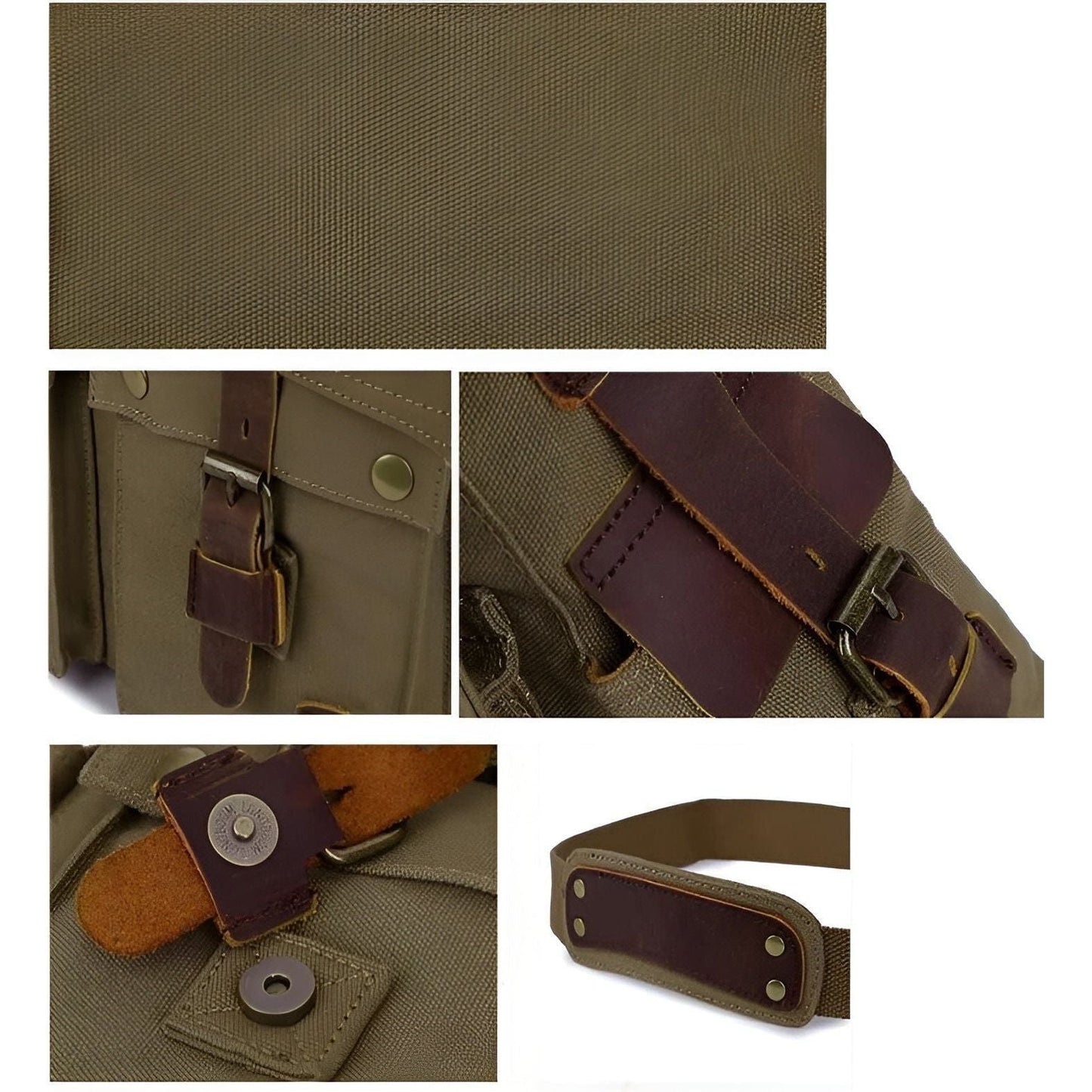 Norvo | Michael Bag – Vintage Canvas Budbag for menn med lærdetaljer