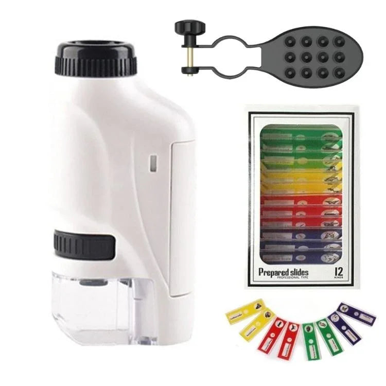 Norvo | KidoScope | Bærbar lomme mikroskop for barn med justerbar 60-120x zoom - Lær barna dine å oppdage!