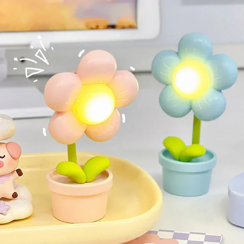 Norvo | Søt Blomst Nattlampe for Barn – LED Bordlampe i Blomstermønster for Barnerommet
