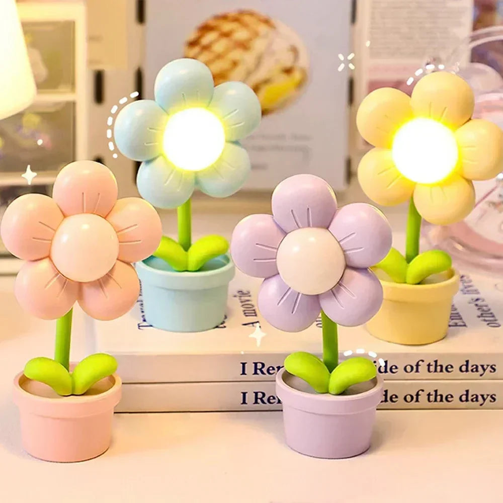 Norvo | Søt Blomst Nattlampe for Barn – LED Bordlampe i Blomstermønster for Barnerommet