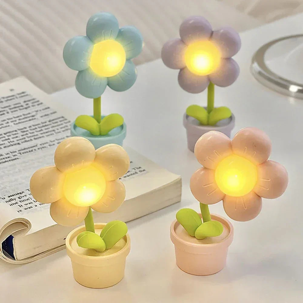 Norvo | Søt Blomst Nattlampe for Barn – LED Bordlampe i Blomstermønster for Barnerommet