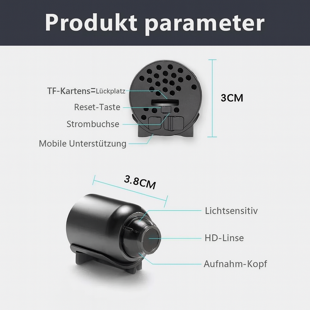 Norvo | Mini Overvåkningskamera WLAN Nattsyn Bevegelsesdeteksjon