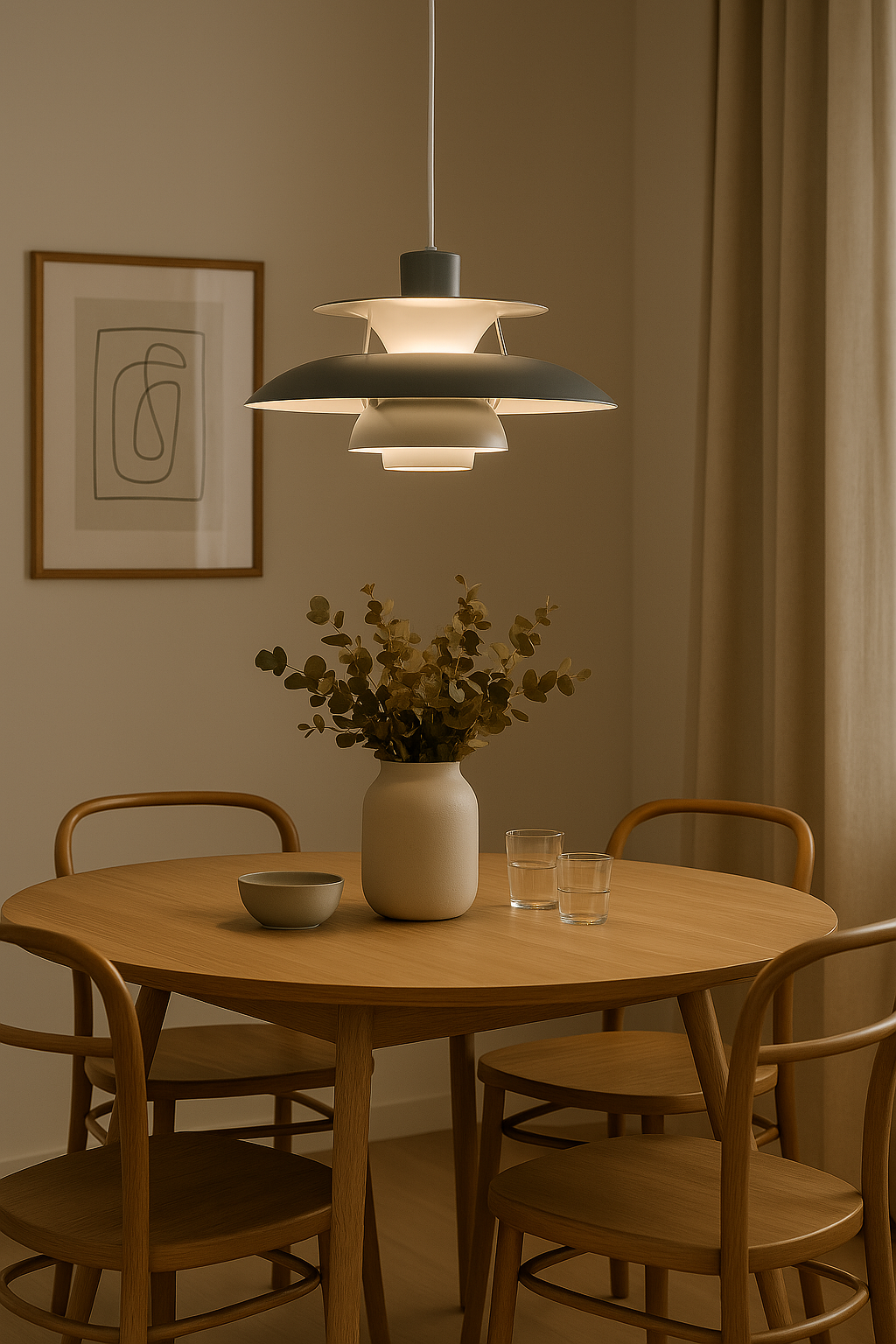 Norvo | Moderne LED Taklampe Rund – Dimbar & Holdbar – Stilfull Belysning for Stue, Spisestue & Kontor