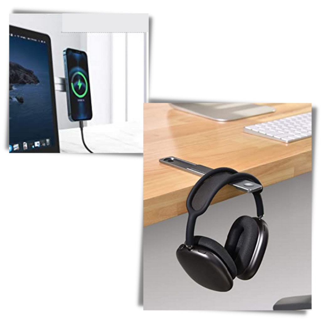 Justerbar allsidig telefonholder for laptop