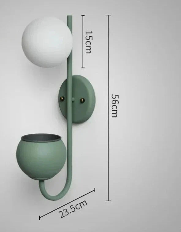 Nordic Vegglampe med Planteholder – Minimalistisk LED-lampe for Stue & Gang