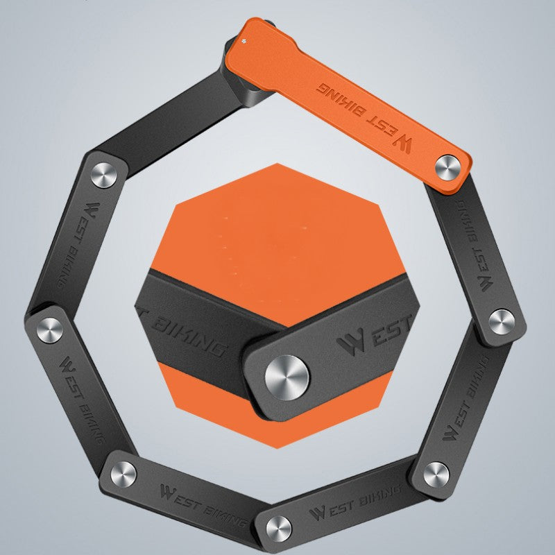 Norvo | Bærbar Sammenleggbar Solid Sykkellås, med Segmentert Design, for Sykler