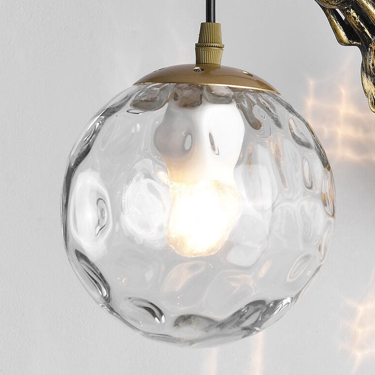 Norvo Vintage Vegglampe | Rustikk Vegglampe med Globe Glass | Unik Dekorativ Belysning