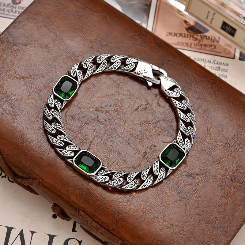 Norvo | Totem Design Diamantmønster Armbånd – Unisex Kobberkjede med 9 mm Bredde