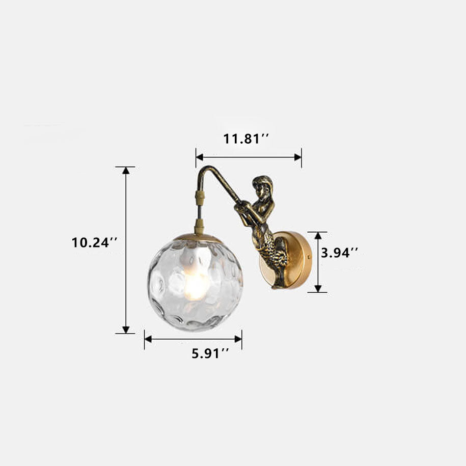 Norvo Vintage Vegglampe | Rustikk Vegglampe med Globe Glass | Unik Dekorativ Belysning