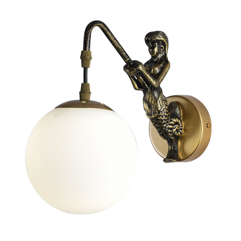Norvo Vintage Vegglampe | Rustikk Vegglampe med Globe Glass | Unik Dekorativ Belysning