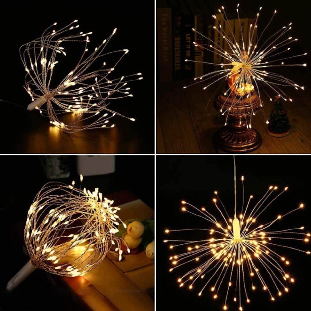 Norvo | Fyrverkeri Lys Dandelion Kobbertråd 120/200 Lys Batteri USB Solenergi LED Dekorative Lys