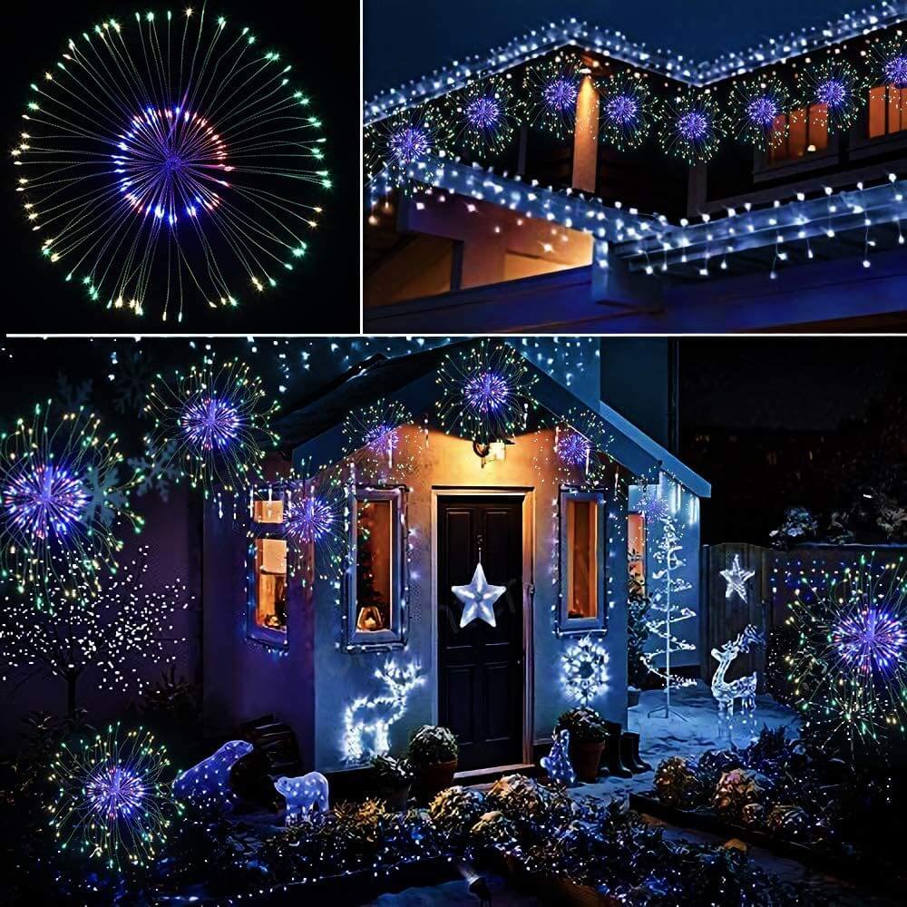Norvo | Fyrverkeri Lys Dandelion Kobbertråd 120/200 Lys Batteri USB Solenergi LED Dekorative Lys