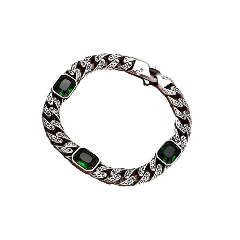 Norvo | Totem Design Diamantmønster Armbånd – Unisex Kobberkjede med 9 mm Bredde