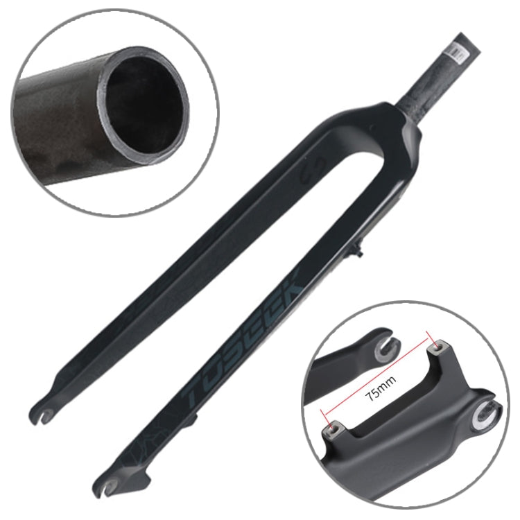 Norvo | TOSEEK Ultra Light 26 Tommer 385mm Terrengsykkel Full Karbon Gaffel Rett Rør Skivebrems (Svart)