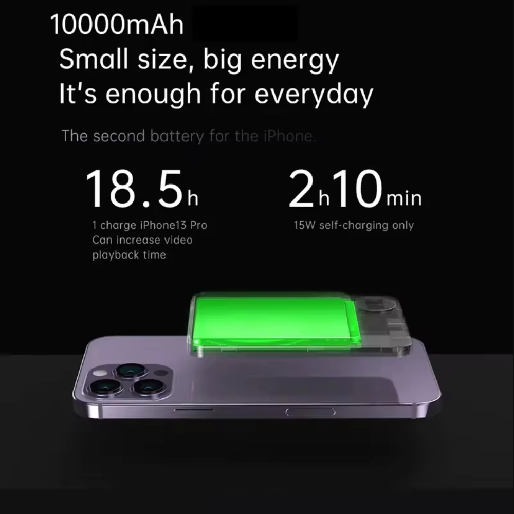 Norvo | mAh Magnetisk Trådløs Bærbar Power Bank Kompatibel med iPhone