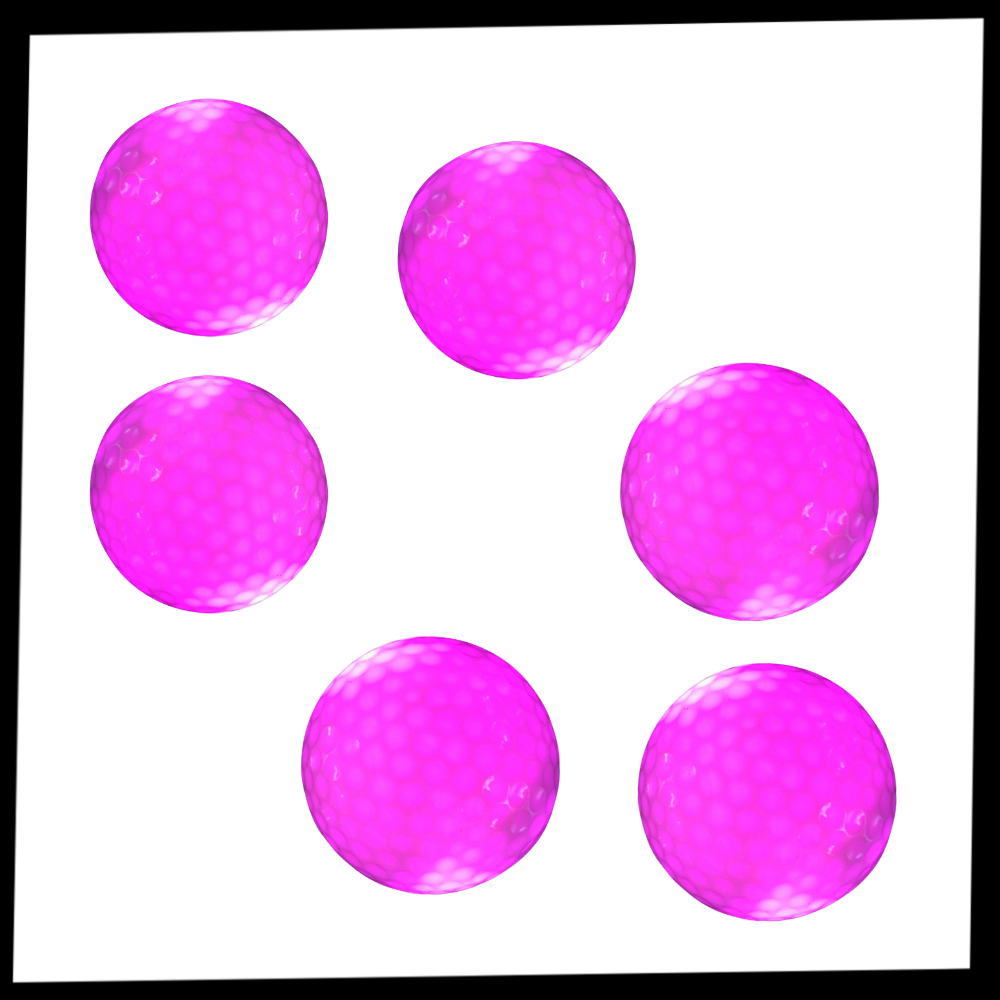 Pakke med 6 golfballer med LED-lys