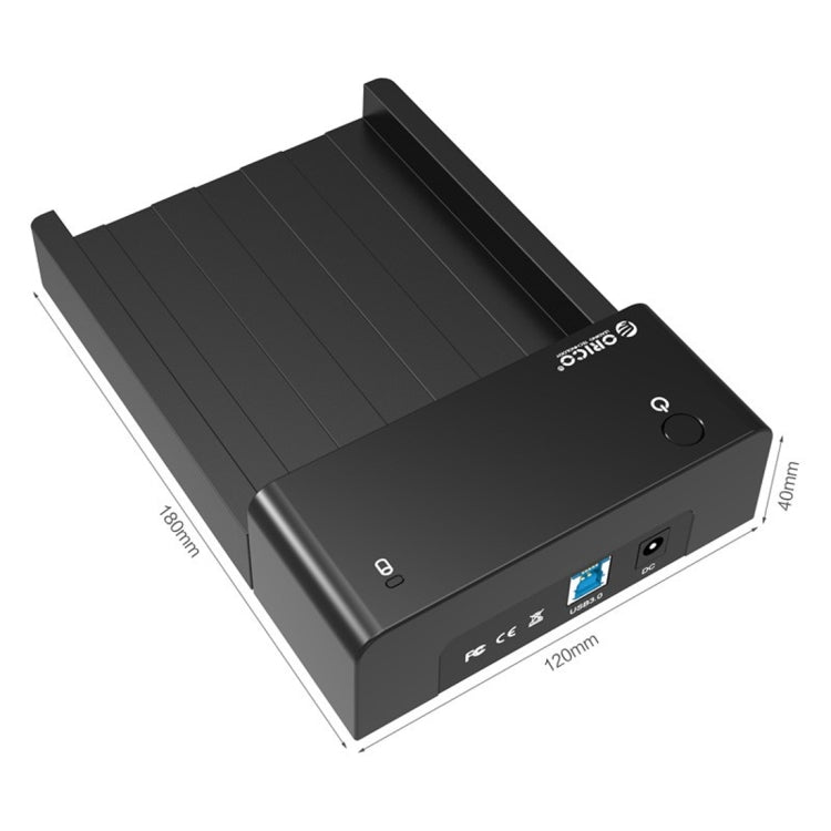 Norvo | ORICO 6518US3 USB 3.0 Type-B 2.5 / 3.5 Tommers Verktøyløs HDD Dockingstasjon Ekstern Lagringskabinett Harddiskboks (Svart)