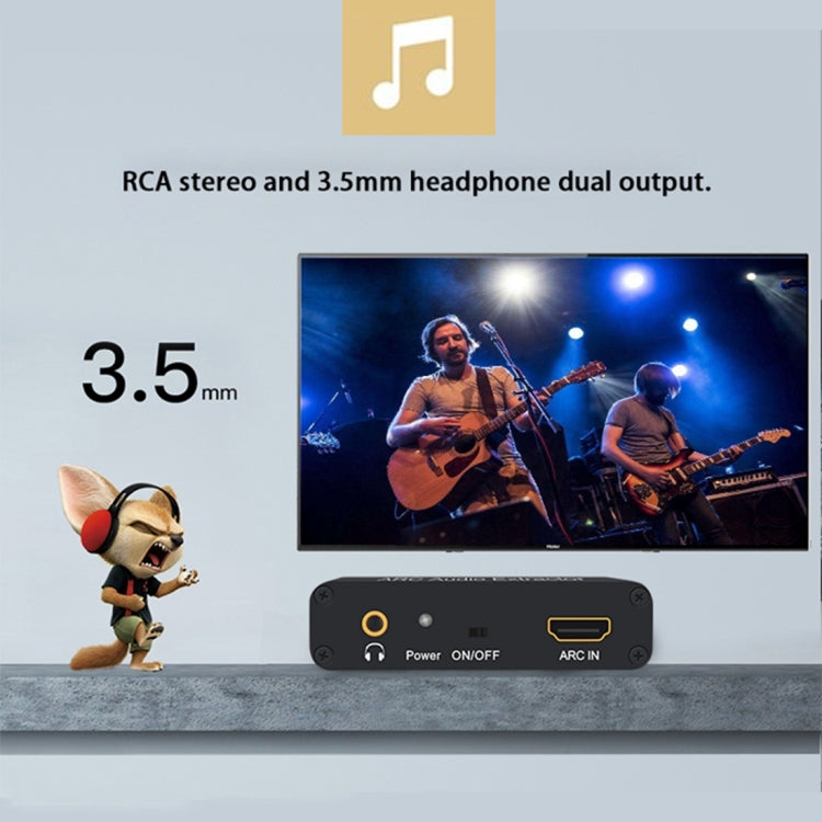 Norvo | 192KHz ARC Lyduttrekker HDMI ARC til SPDIF + Koaksial + L/R Konverter Lydreturkanal Adapter