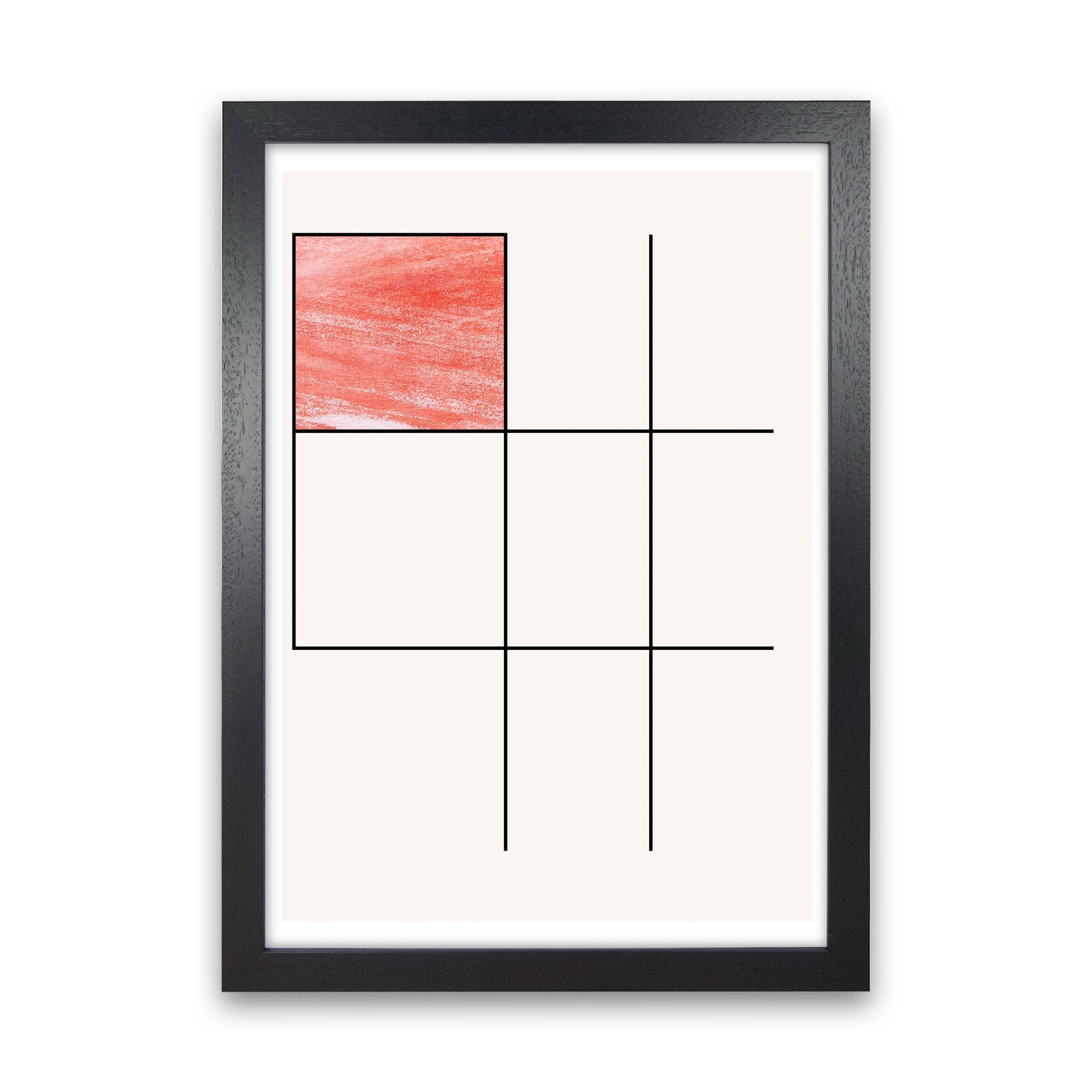 Norvo | Abstract Rød Fargeblyant Geo 1 Moderne Trykk