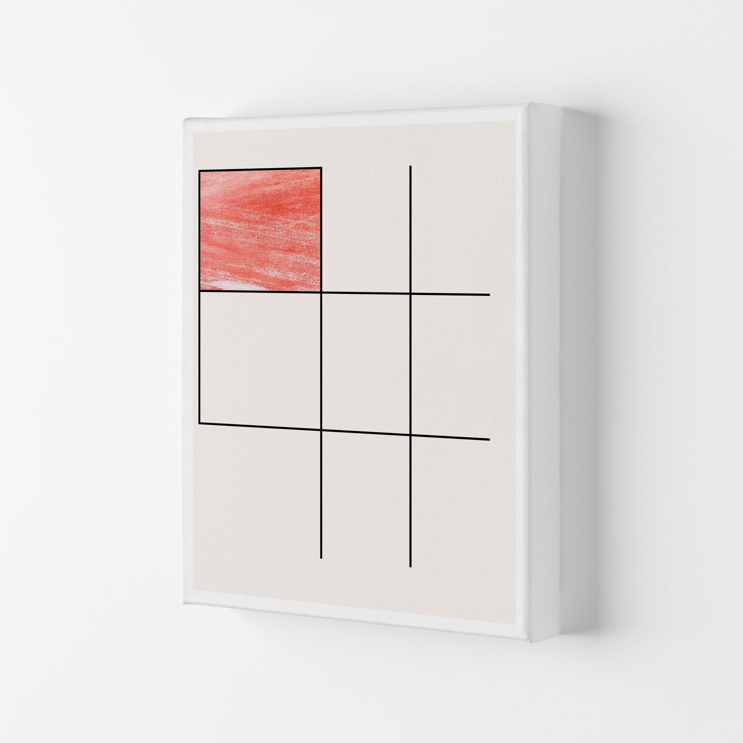 Norvo | Abstract Rød Fargeblyant Geo 1 Moderne Trykk