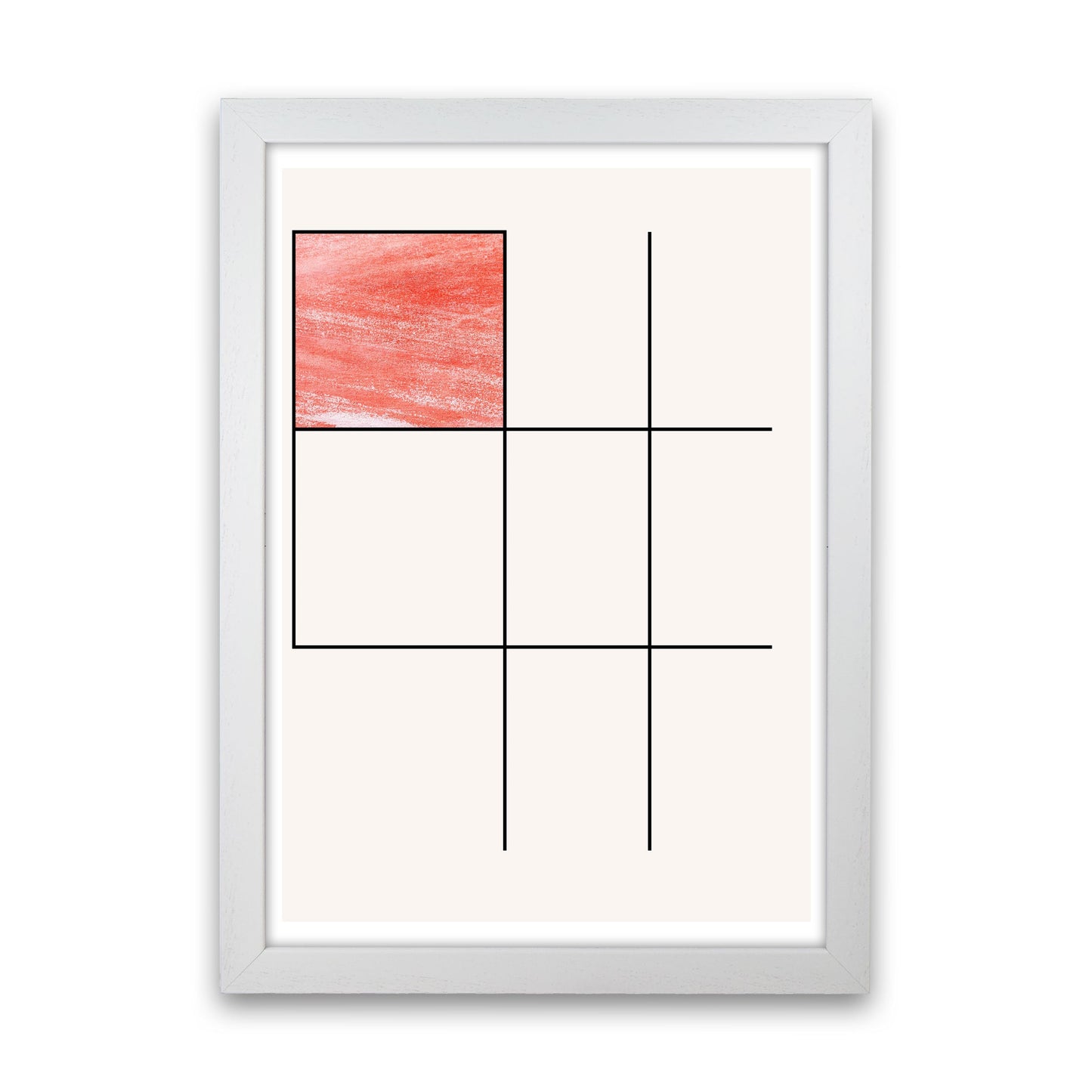 Norvo | Abstract Rød Fargeblyant Geo 1 Moderne Trykk