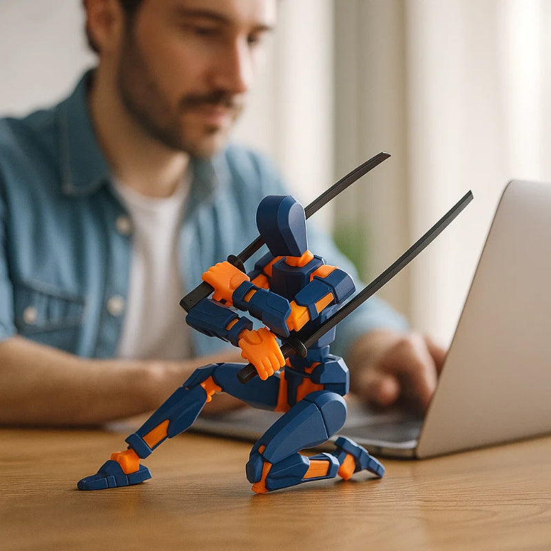 Norvo | 3D-printet mech actionfigur med flere leddbevegelser
