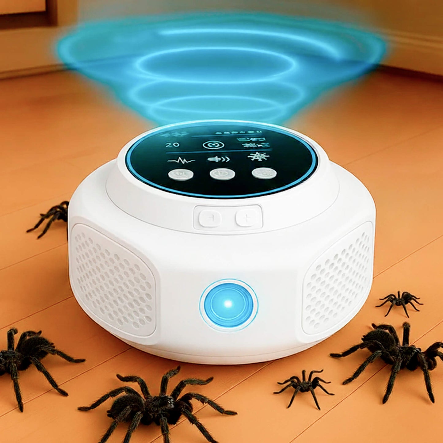 Norvo | Plug-In Ultralyd Edderkopp Repeller | Kjemikaliefri. Sikker & Stille for Hjemmet Dekning