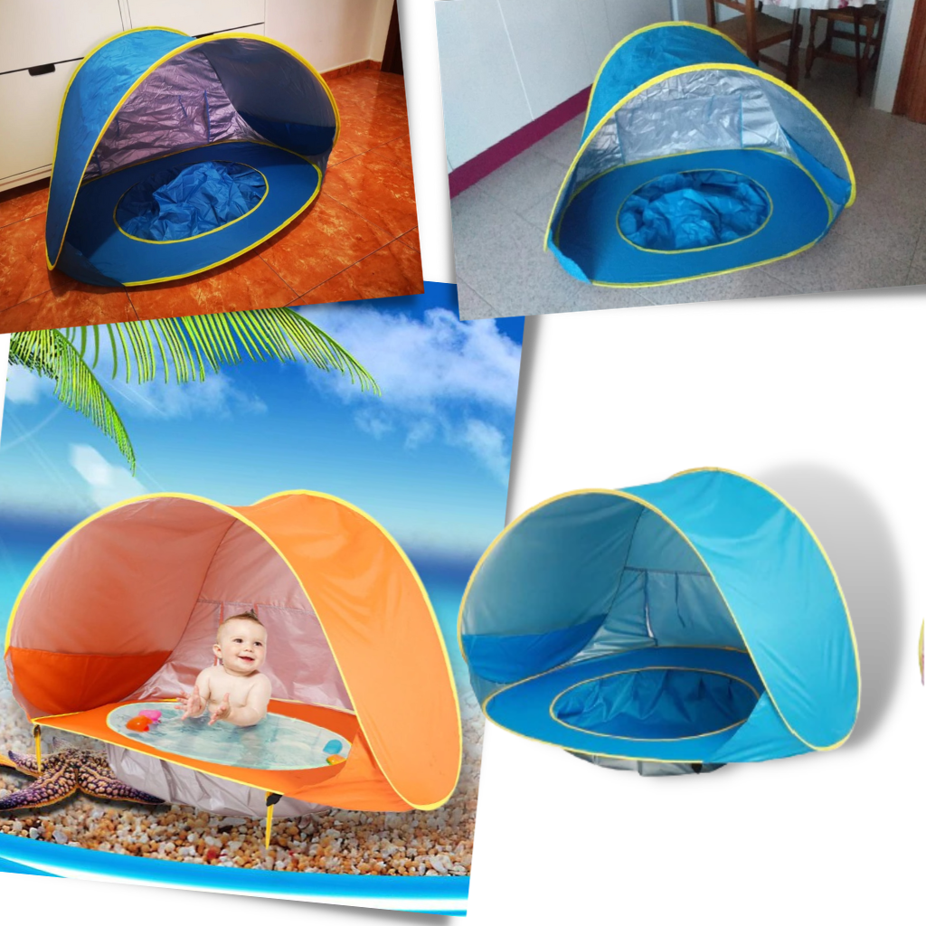 Bærbart babytelt med mini-basseng til stranden