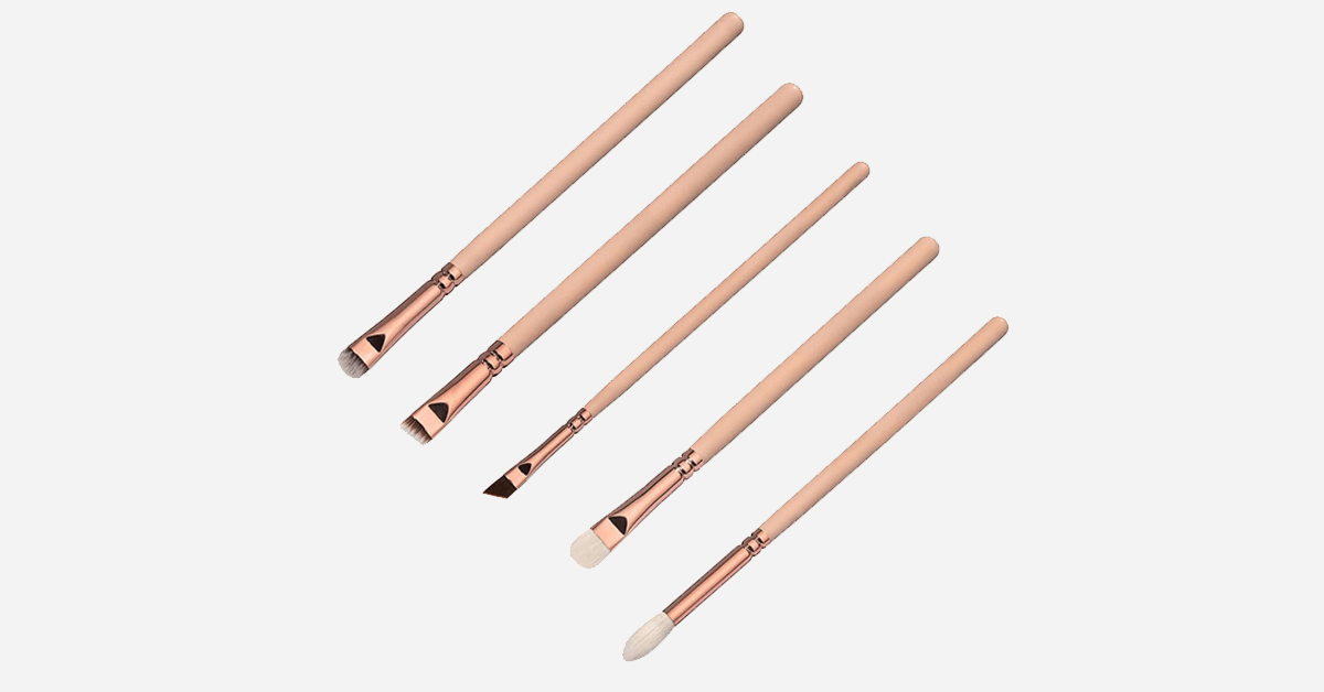 Norvo | Princess Makeup Brush Set with 8 Pieces in Rose Gold and Beige Handles - Får deg til å se ut og føle deg som en prinsesse!