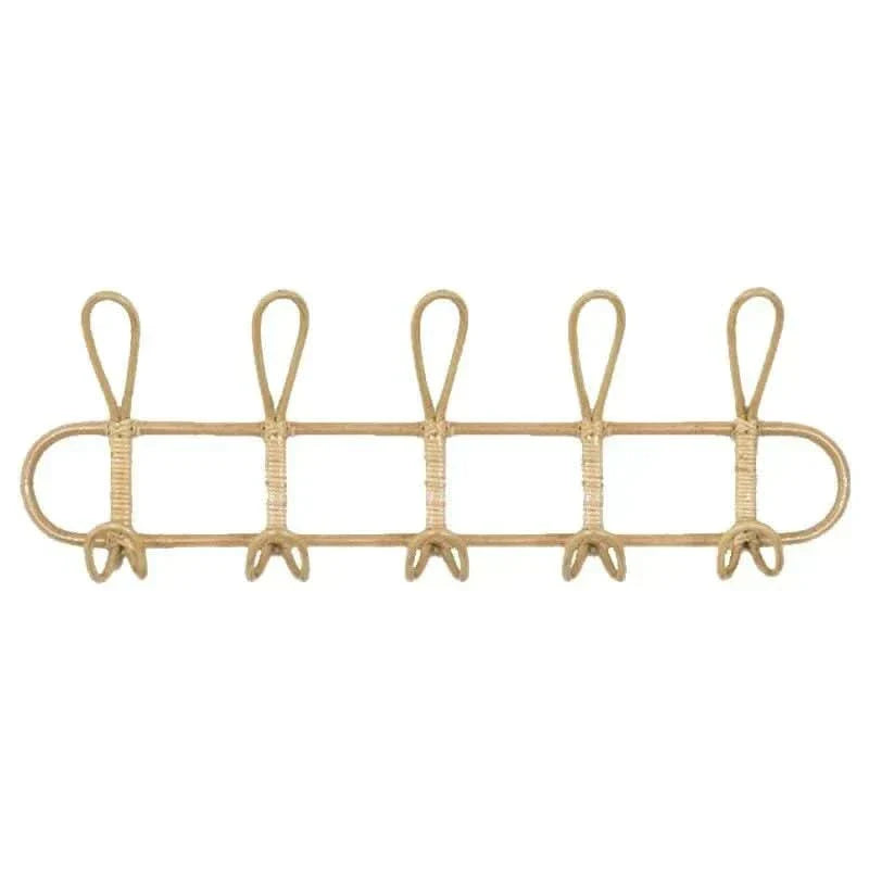 Norvo | Retro Rattan Vegghook med 5 Kroker
