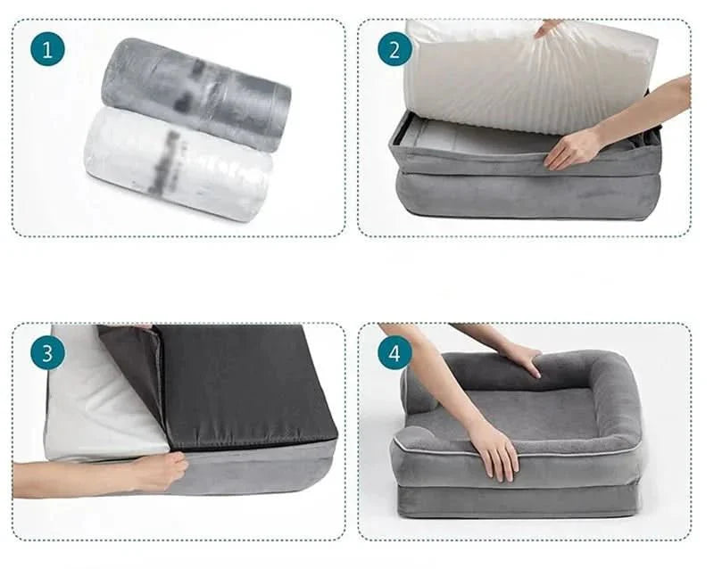 Norvo | Ortopedisk Hundeseng med Avtakbar Fløyelsdeksel